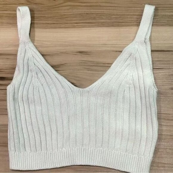Aerie Cropped Ivory Knit Tank Top Women’s XS - Picture 1 of 2